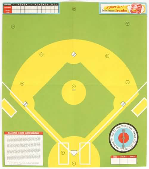 1957 Swift Meats Baseball Game Board